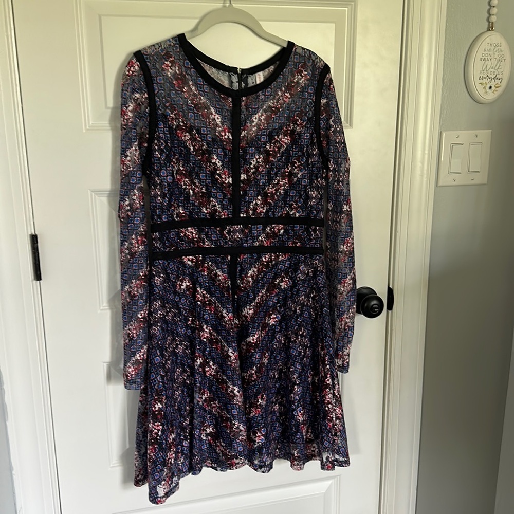 Lace overlay floral dress.